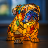 Bulldog Lamp in a Sitting Pose