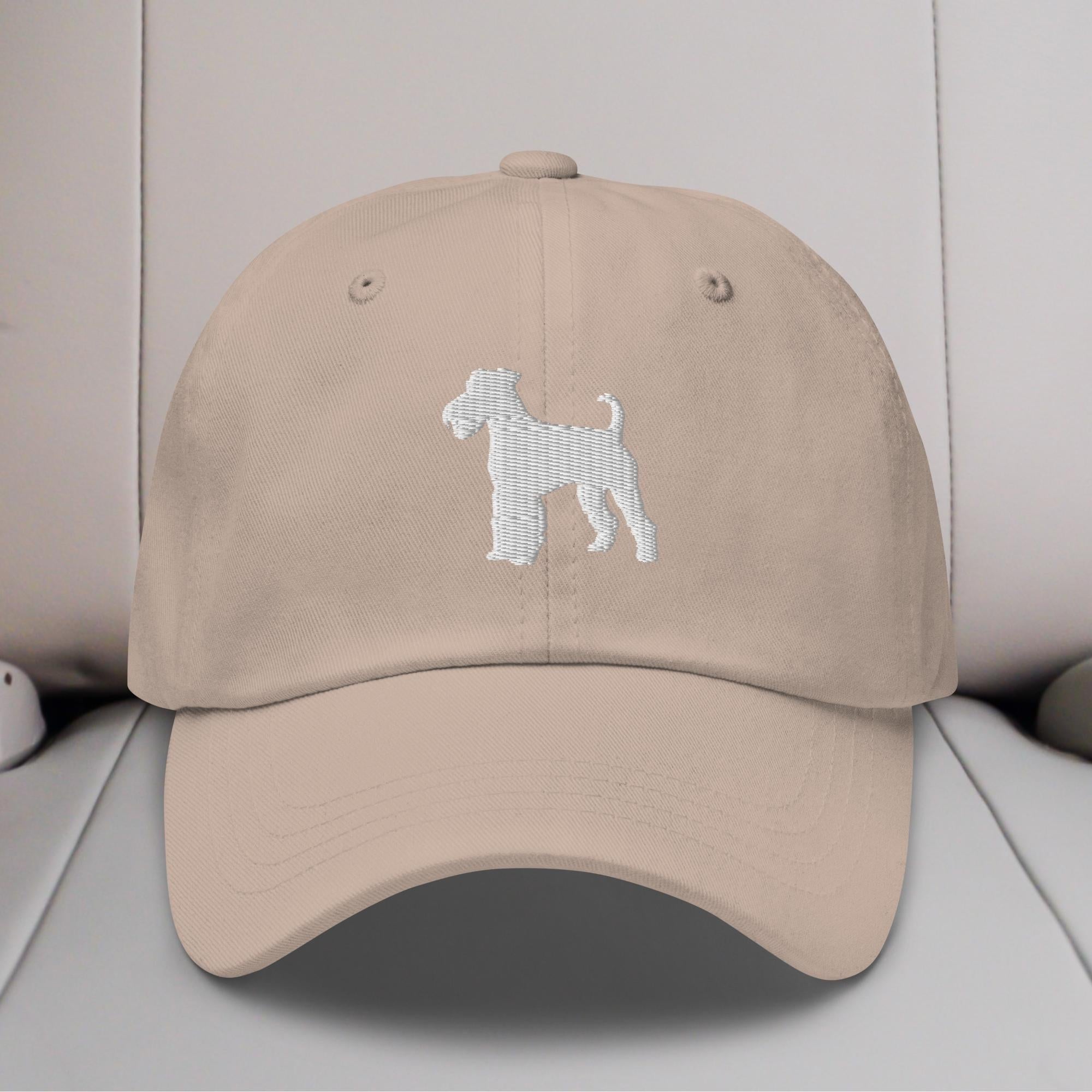 Airedale Terrier Silhouette Embroidered Hat