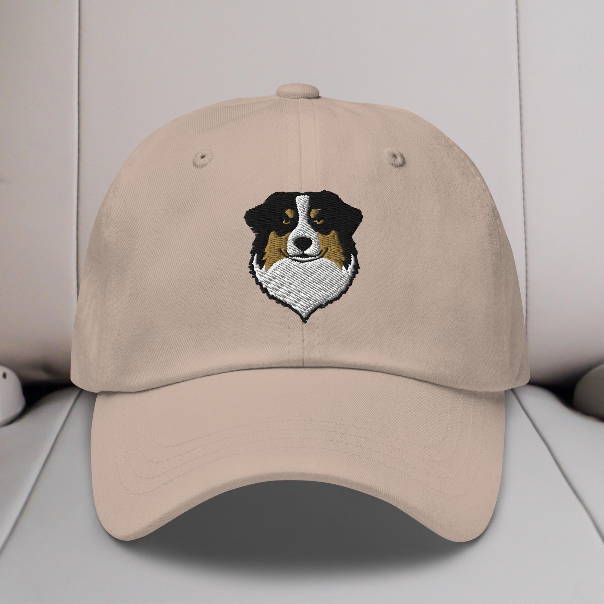 Australian Shepherd Head (Black) Embroidered Hat