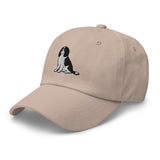 Cavalier King Charles Spaniel Sit (Black & White) Embroidered Hat