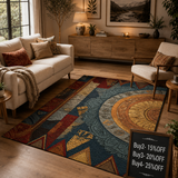 Desert Feather Circle Area Rug NCU0PT11604