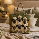 Quilted Tote Bag - Five Sheep