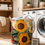 Sunflower Charm Quilted Laundry Basket NCU0DDK555